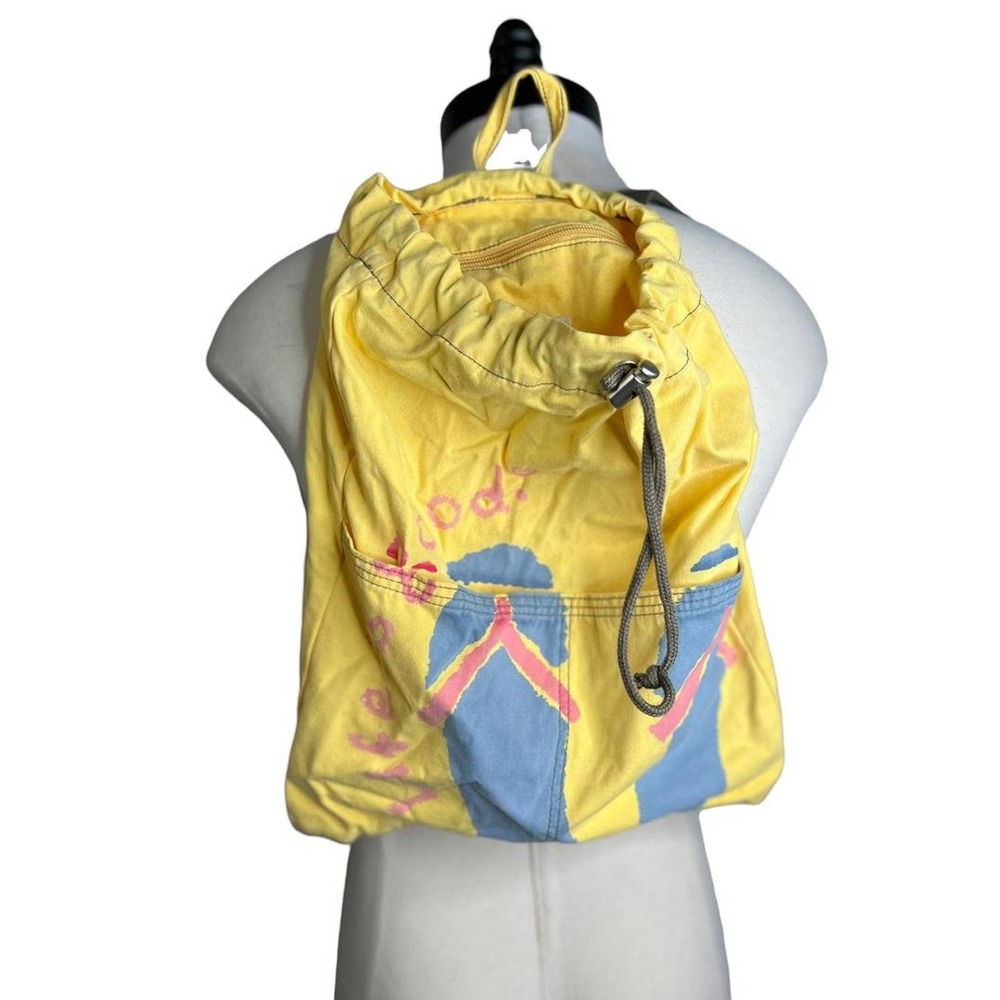Life is Good Drawstring Backpack  16H x 12L,Pre-Owned
